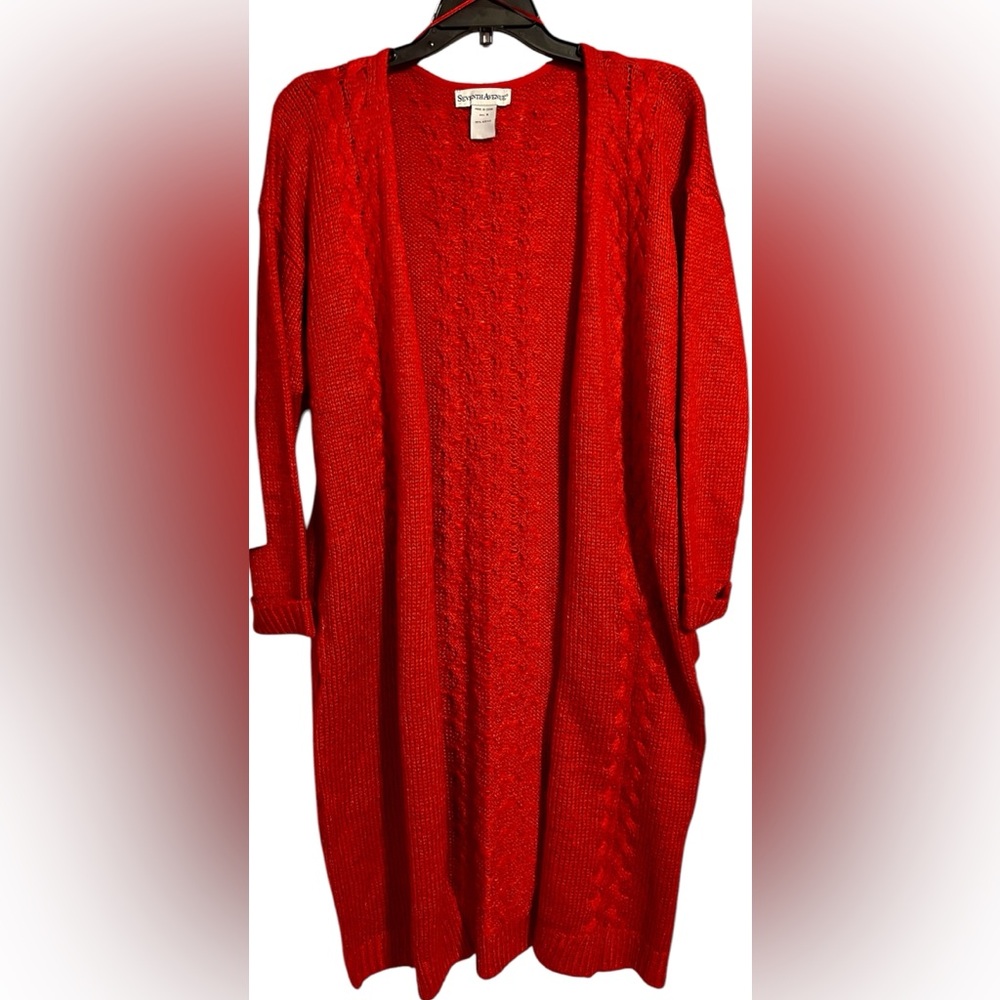 SEVENTH AVENUE ladies LONG CARDIGAN. NWOT MEDIUM - Picture 1 of 4